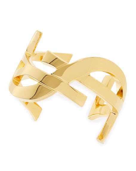 ysl gold cuff bracelet|ysl interlocking bracelet.